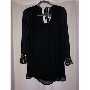 Gold studded shift dress